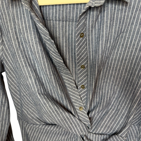 Heartloom Striped 100% Cotton Shirt Dress Button Front Size Medium - Picture 5 of 7